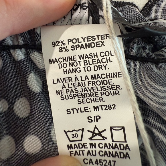 Michael Tyler Babydoll Retro Y2K Style Black and White Geometric Circles- Small - Picture 6 of 7